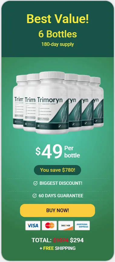 Trimoryn best value six bottle package for long-term wellness support